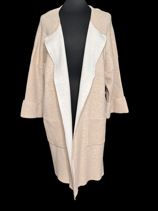 12.23 Cardigans NWT Rafaella Tan/Wht (2X) Fits (1X/2X) Cvy