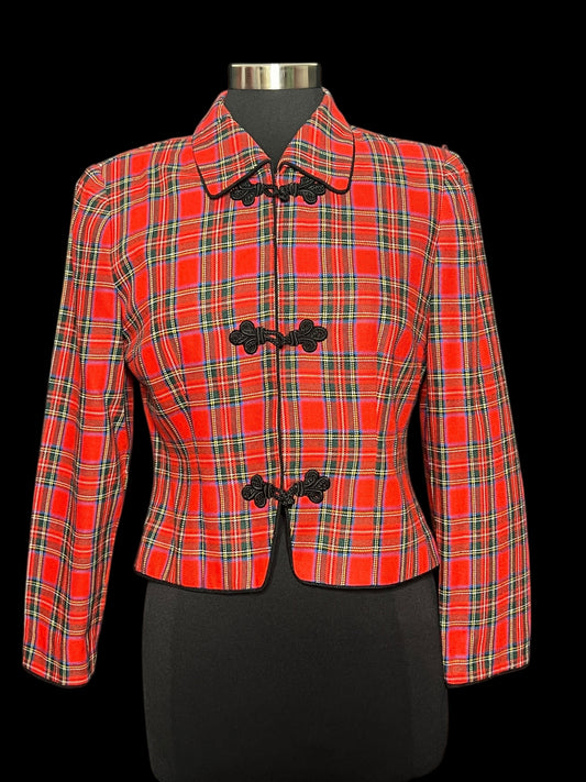 01.13 Blazers Vintage Maggie London Red Plaid (10) Fits (6) PTP 19”