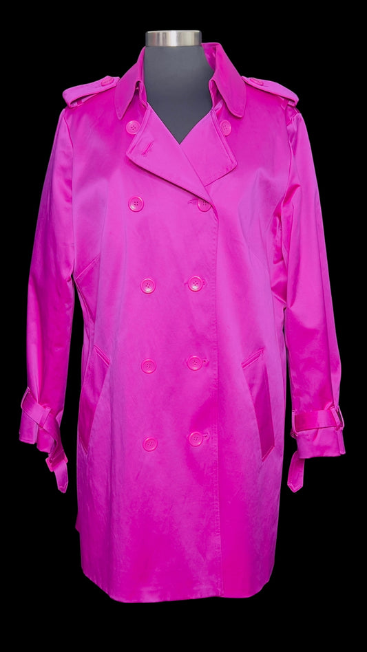 02.17 Coats J. Rivers Magenta Trench (1X) Fits (L) (10/12)
