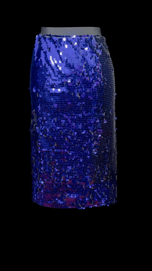 02.17 Skirts NWT Eloquii Purple Sequin (20) Fits (18) Cvy