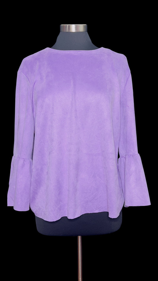 02.17 Tops NWOT Violet Faux Sueded Bell Slv (XL) Fits (L)