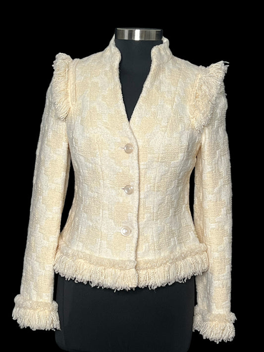 12.13 Blazers Vintage Worth Cream Fringe (10) Fits (S/6) PTP 18”