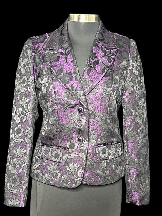 12.31 Blazers Studio 1940 Purple Black Floral (S) PTP 18”