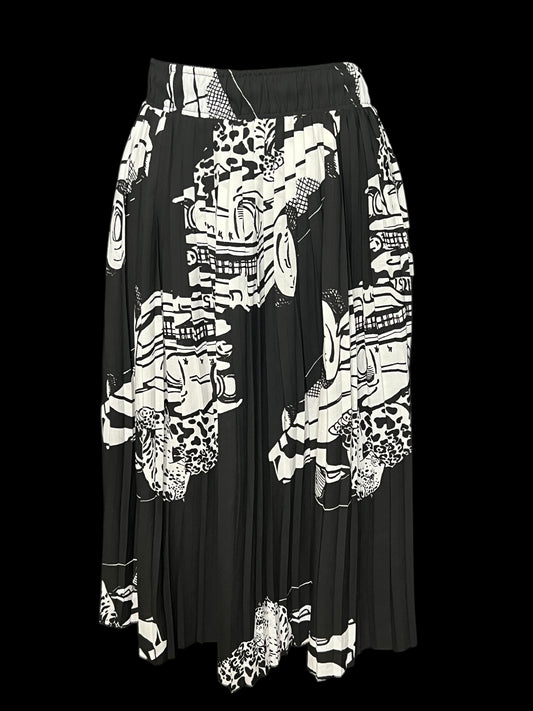 03.31 Skirts M. McCarthy Blk/Wht Pleated Print (3X) Cvy