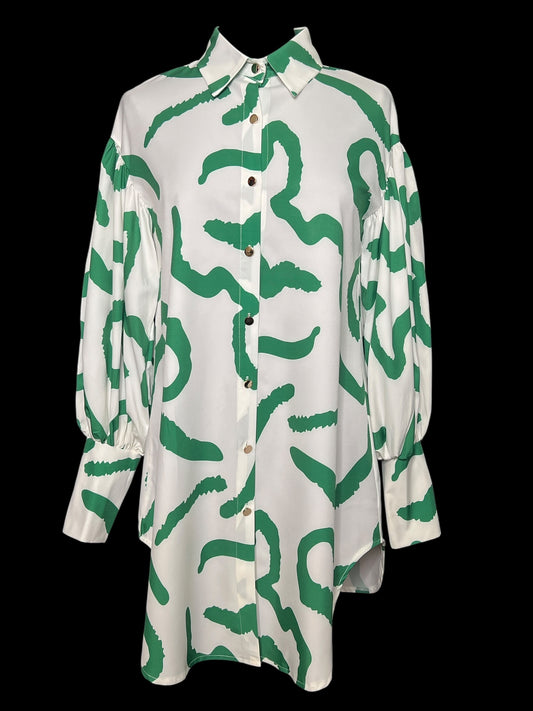 04.03 Tops Grn/Wht Print (S)