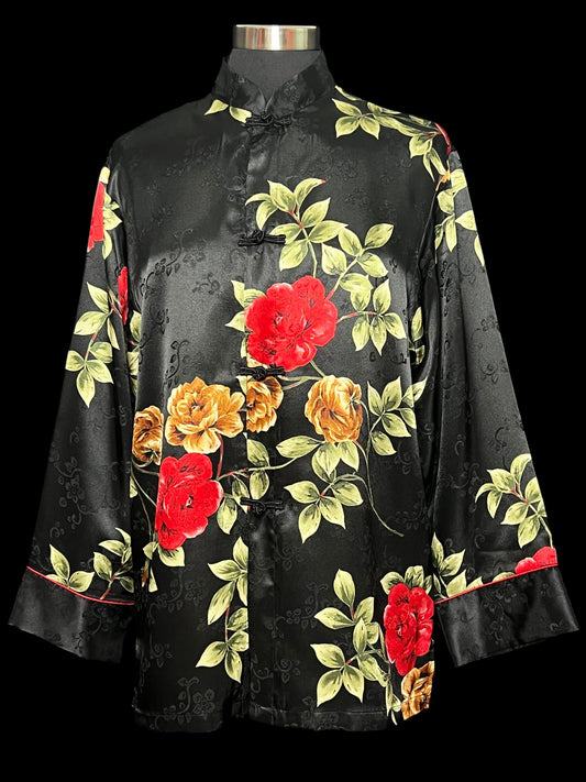 05.19 Jackets J. New York Blk/Red Floral Asian (L) Fits (M 8/10)