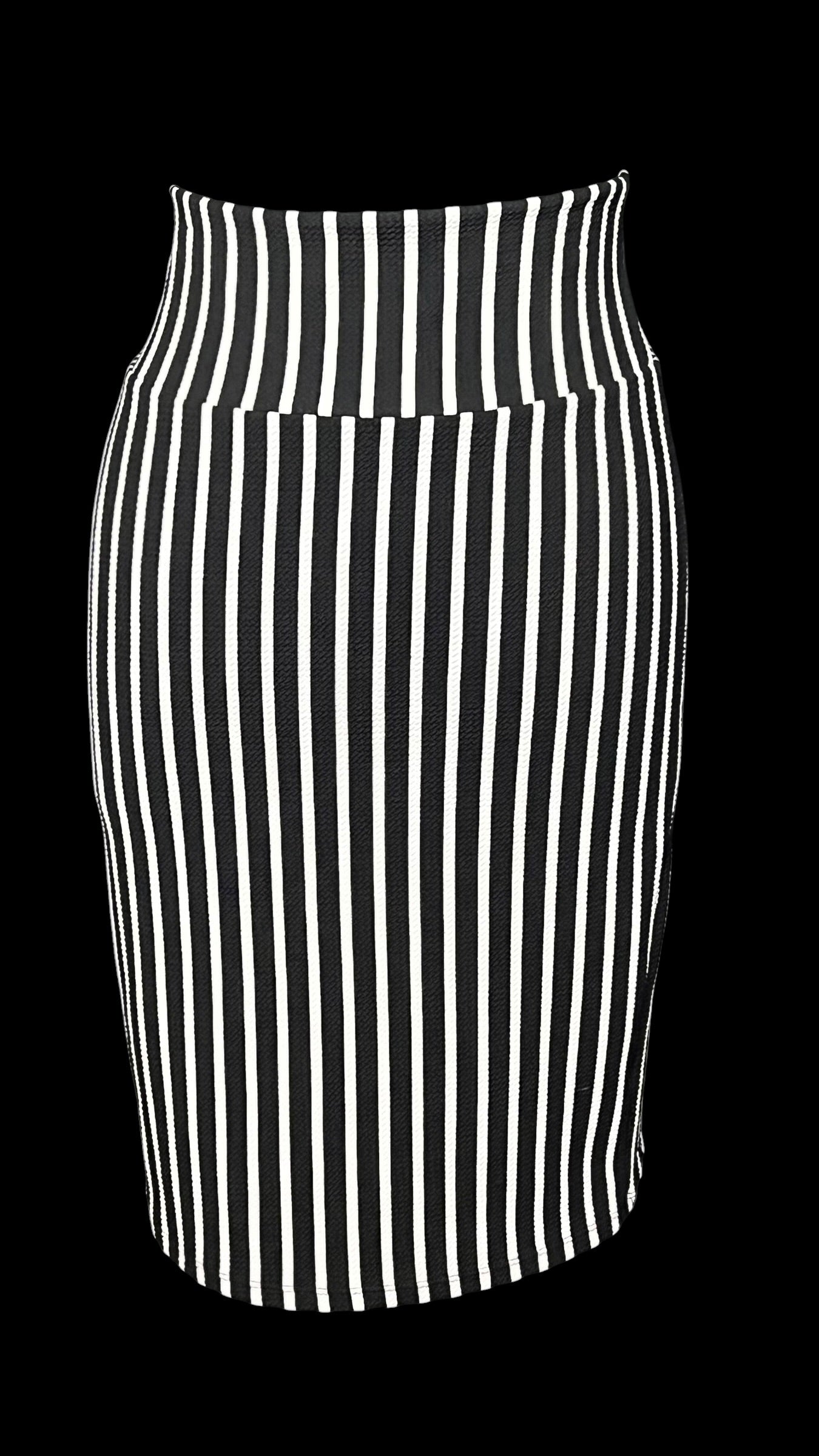 05.28 Skirts Lula Roe Blk/Wht Striped Pencil (M) Fits (M/L)