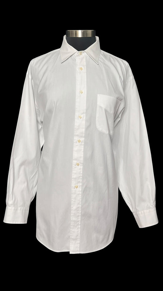04.02 Blouses NWOT Jos A. Bank Mens White Button Down (12/14) PTP 26"