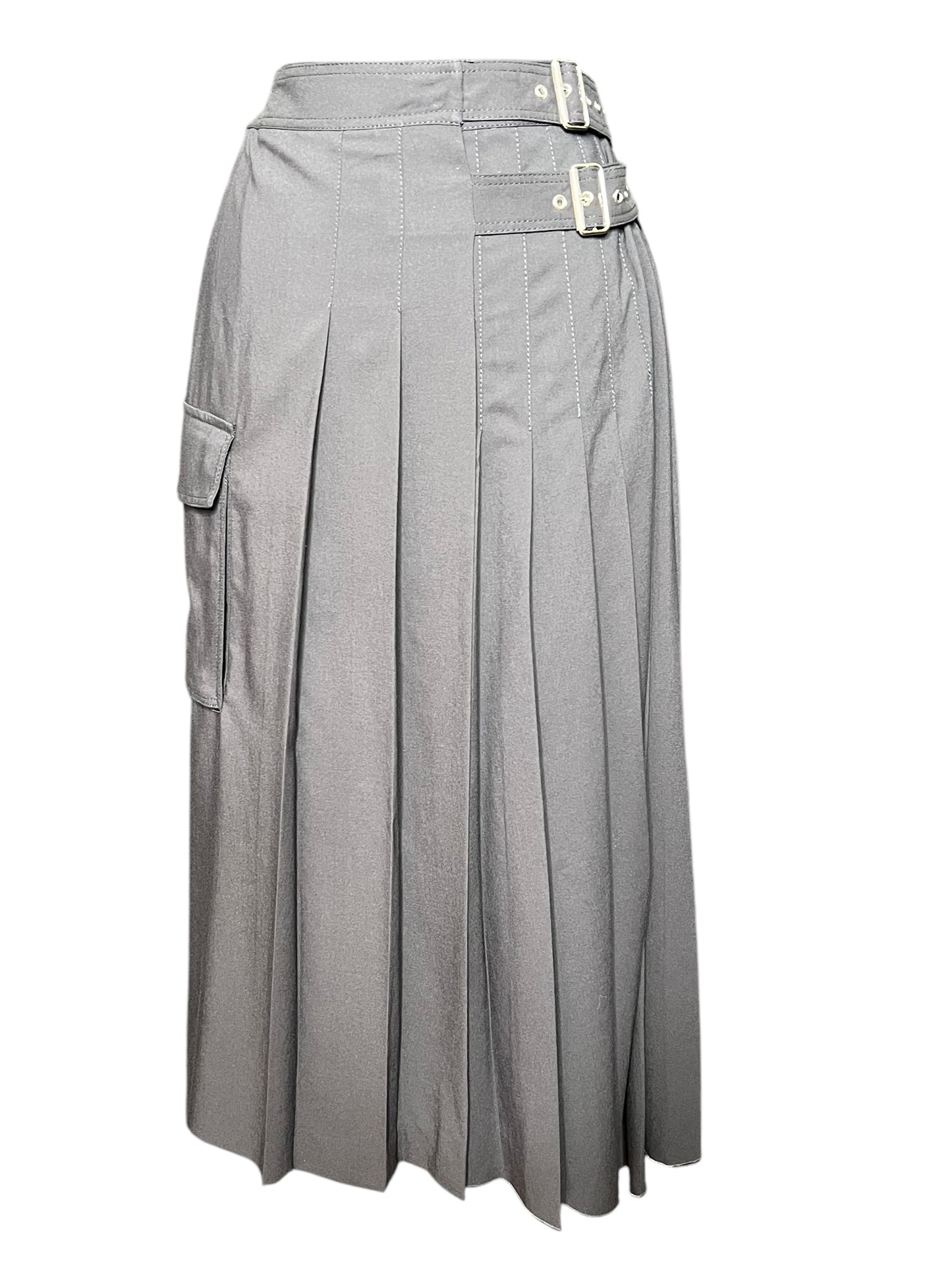 01.07 Skirts NWOT Zara Gray Wrap Pleated Cargo (8/M) 30"W
