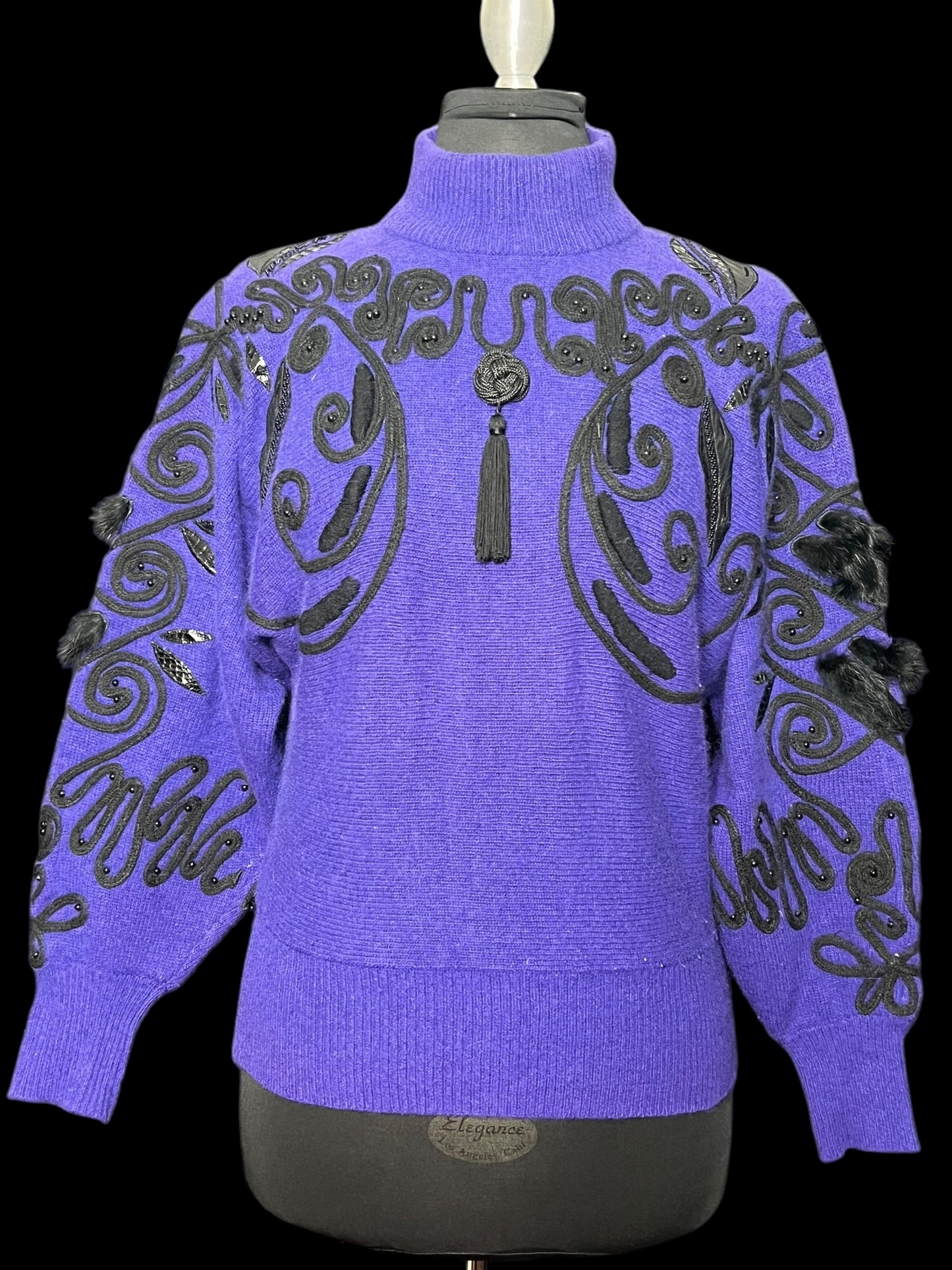 01.12 Sweaters Carducci Vintage Purple Angora/Leather/Snakeskin (S)