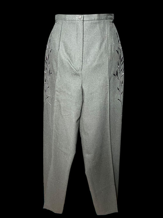 01.12 Pants Harve Benard Olive w/Floral Emboridery Vintage (10) Fits (6)