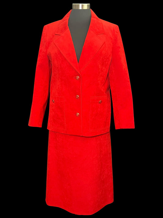 01.31 Sets 2PC NWOT Vintage Ultra Suede Red Suede Skt (12) Fits (8)