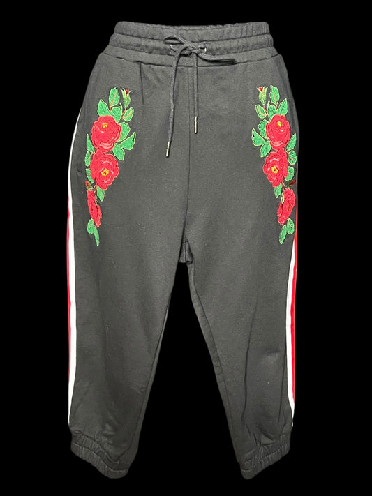 02.05 Pants NWOT Reason Blk Rose/Stripe Jogger (XL) Fits (8/10)