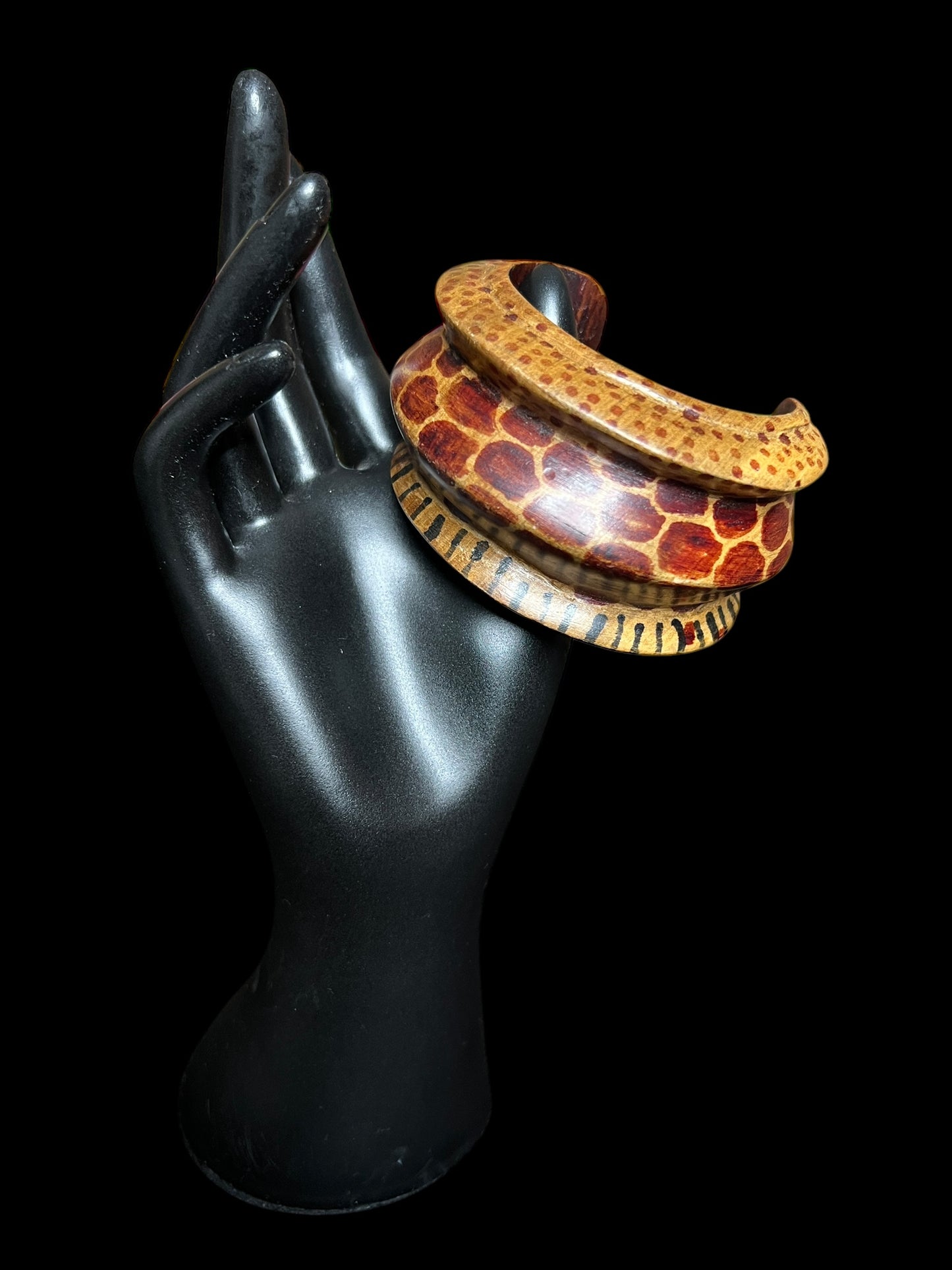 08.10 Bracelets Wooden Animal Print Cuff (Small)