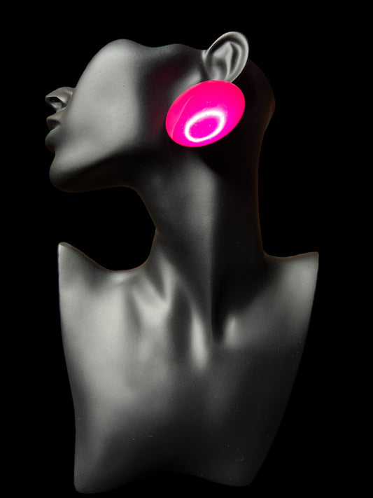 12.23 Earrings Vintage Fuschia Circle (Large) PB
