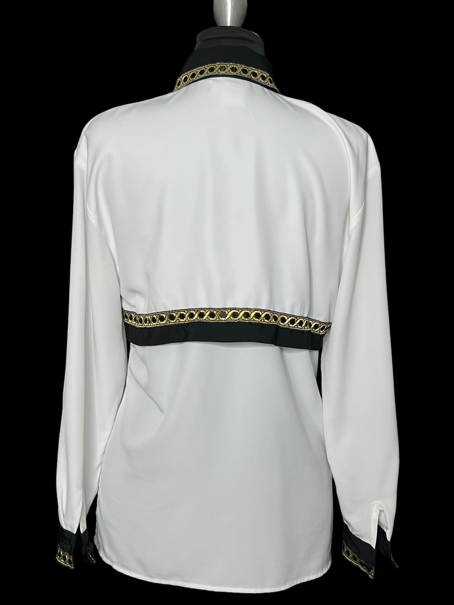 03.17 Blouses Vintage Tess Off Wht Blk Collar (6) Fits (S)