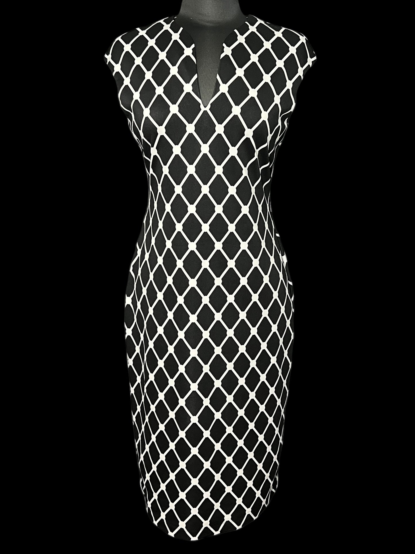 03.17 Dresses Connected Blk/Wht Lattice/Circle Print (8)