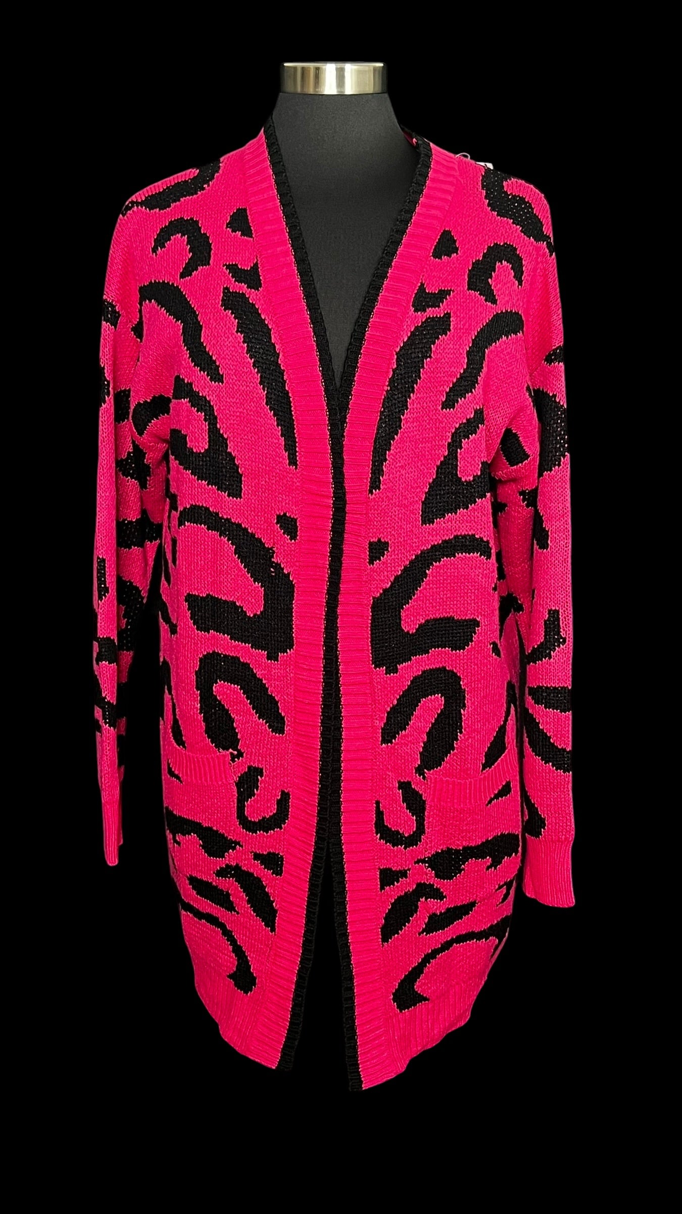 05.28 Sweaters Hot Pink Leopard Print Cardigan (8/10)