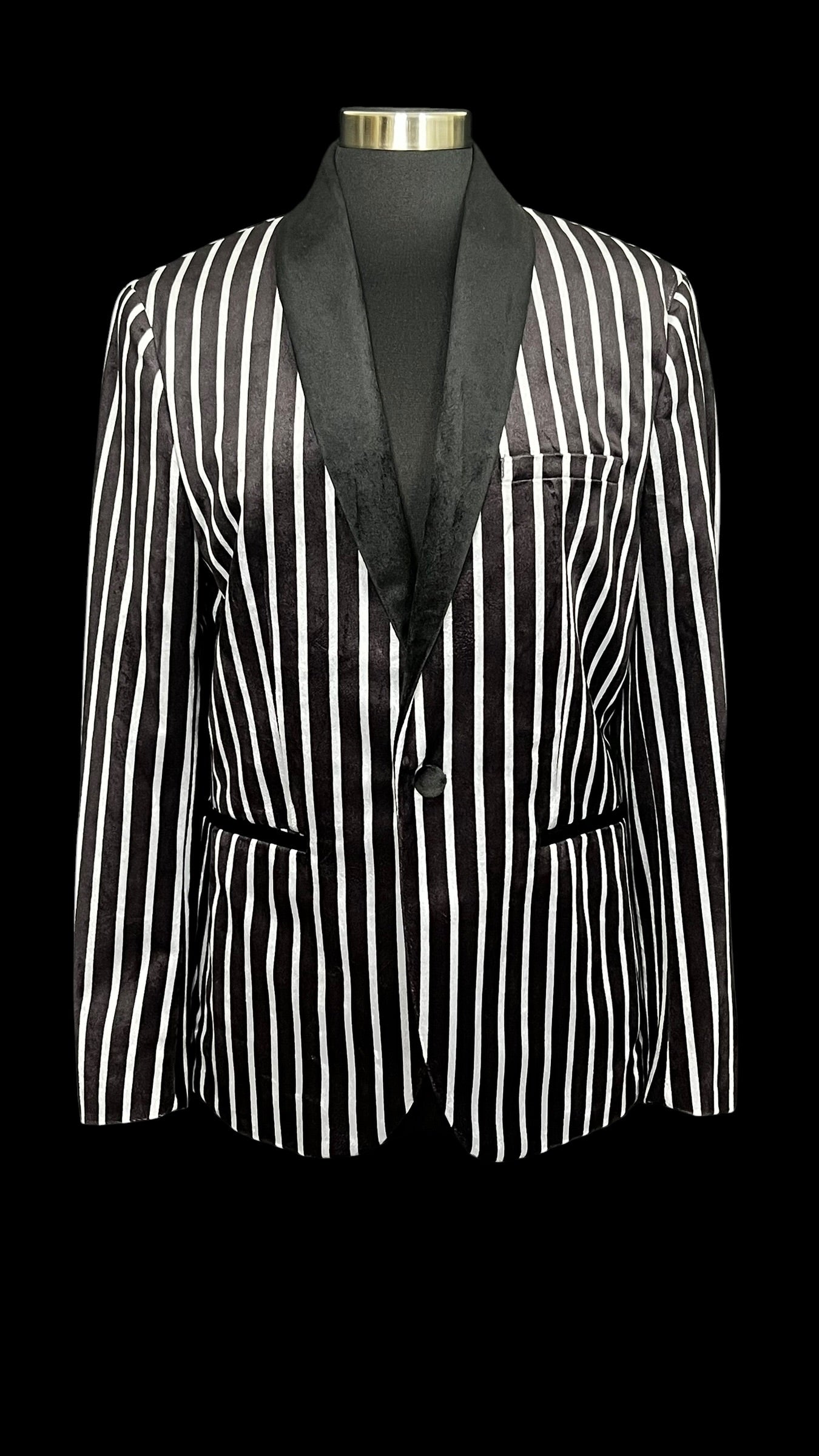 03.25 Blazers INC Blk/Gry Velour Striped (M) (10)