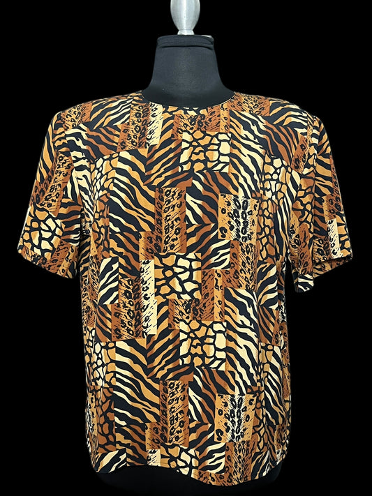 05.27 Blouses Vtg Impressions Animal Print (L) 1