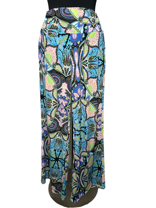 08.12 Pants Multi Color Print Palazzo Flared (S) Short