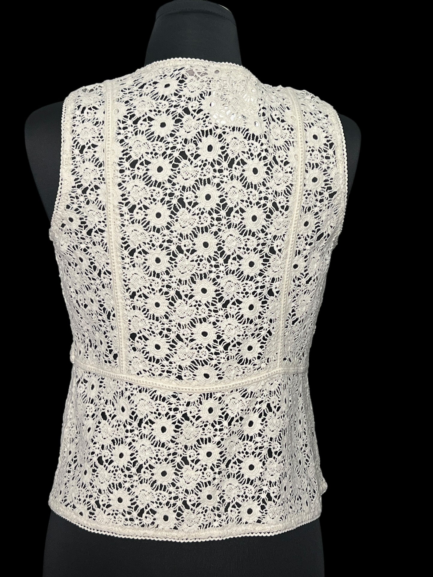 04.02 Vests J. Jill Ivory Crocheted (S)