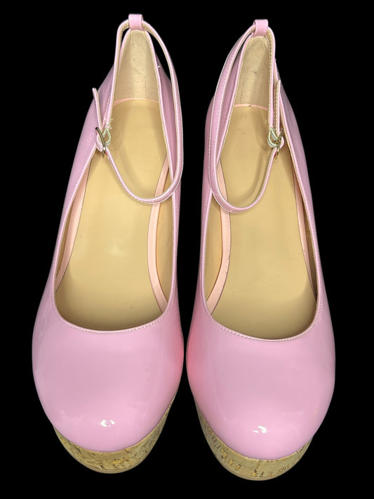 03.20 Shoes NEW Pink Bubblegum Patent Wedge (12) Fits (11)