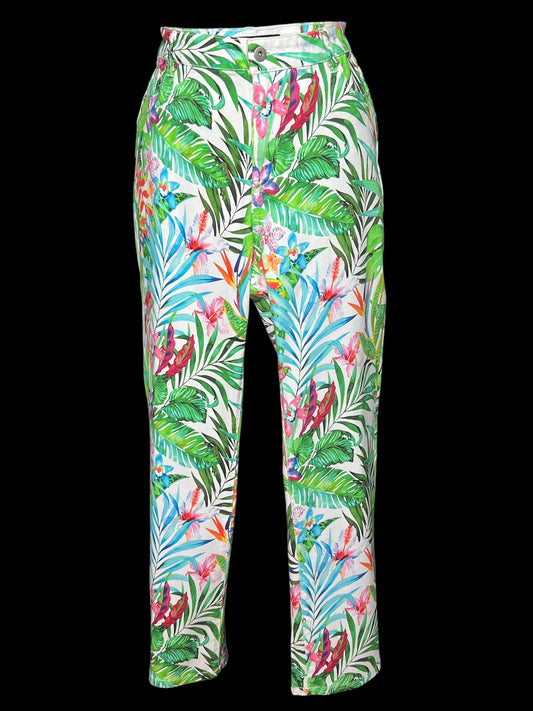 06.24 Pants Boston Proper Multicolor Floral (14) Fits (12) Stretch
