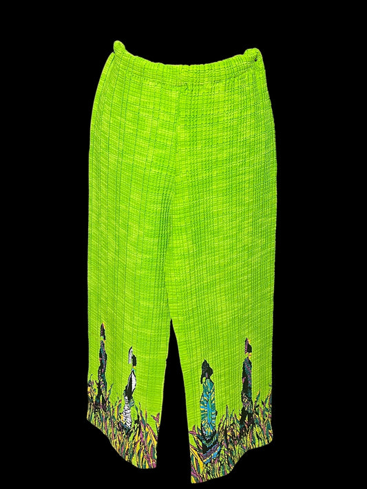 06.24 Pants Lime Green Tribal Print (S)