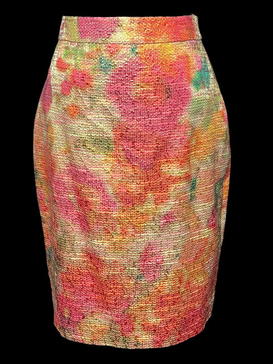 10.06 Skirts NWOT Kate Spade Metallic Pink Floral (14) Fits (10)