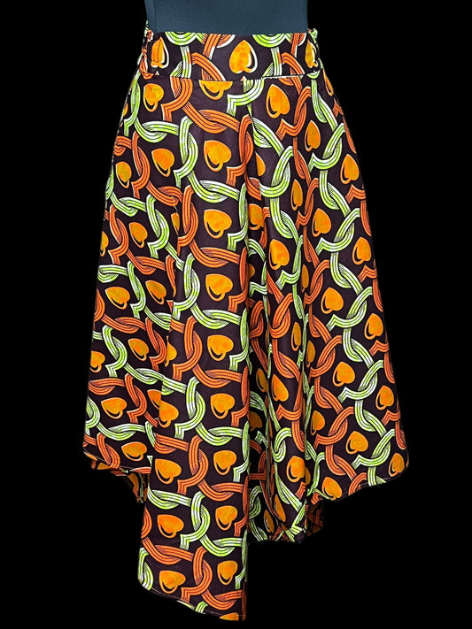 07.04 Skirts Brwn/Orng/Grn Ankara Print (2X/3X) Cvy