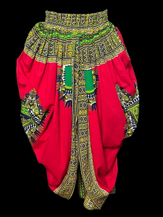 05.30 Skirts Rainbow African Print Split Front (OS) Fits (M/L)