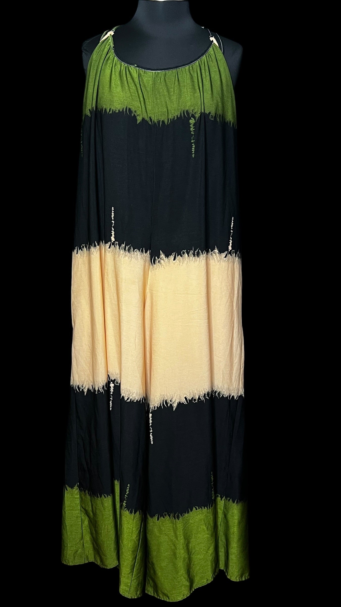 08.02 Jumpsuits F. Nova Grn/Blk/Tan Wide Leg (1X) Fits (XL) Tall