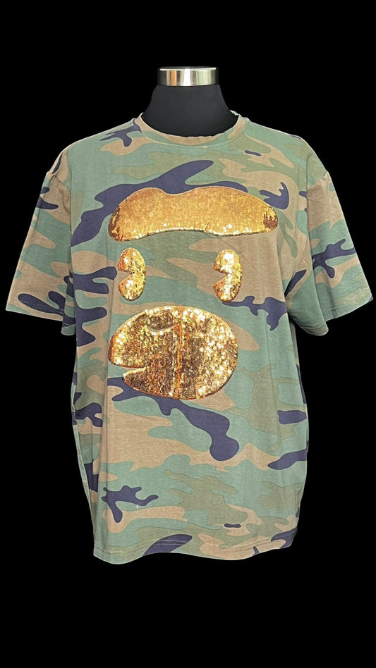 07.27 Tops Hudson Camo Sequin Face Tee (L/XL)