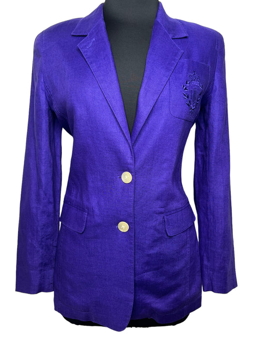 11.10 Blazers Vintage R. Lauren Purple Linen (4) (S)