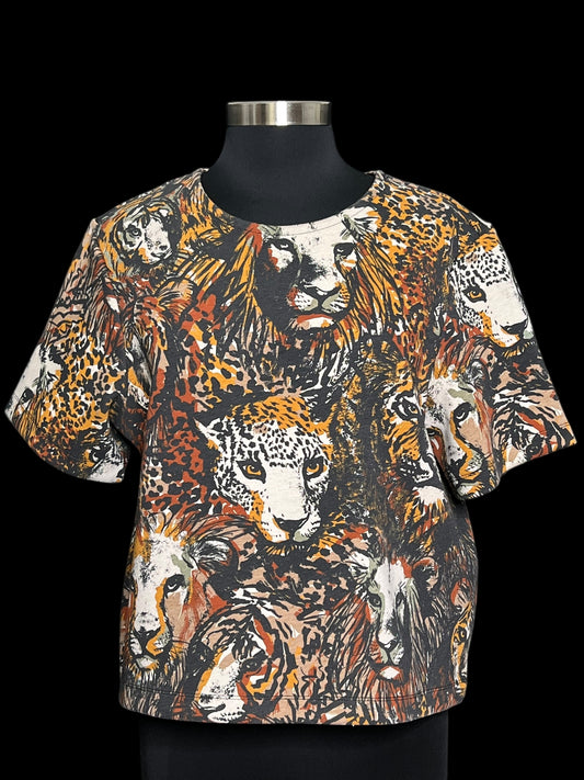 11.06 Tops H&M Brown Animal Jungle (L) Fits (8/10)