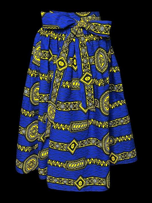 06.21 Skirts WE Blu/Ylw Ankara Print (S)