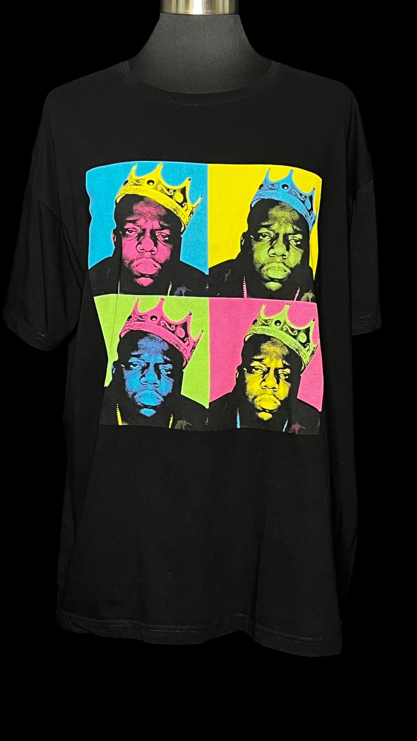 08.03 Tops Biggie Squares Blk Tee (2X) Cvy