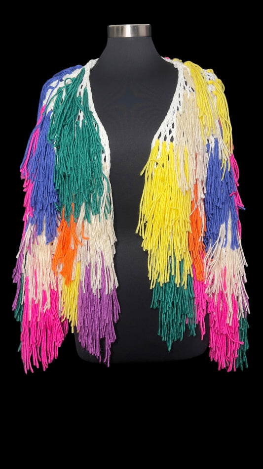 10.15 Cardigans NWT Fringed Yarn Multicolor (S)