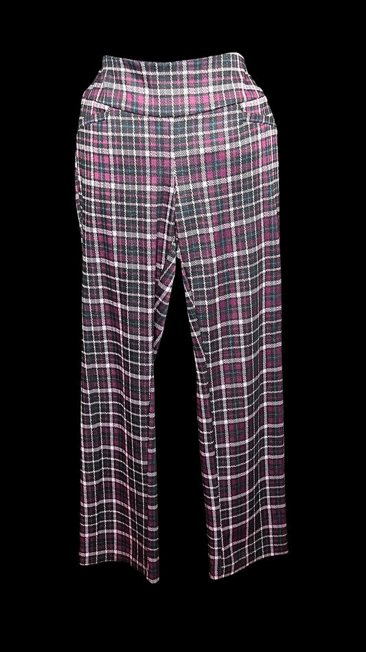 10.02 Pants 7th Ave NY&CO Purple Plaid Pull On (S)