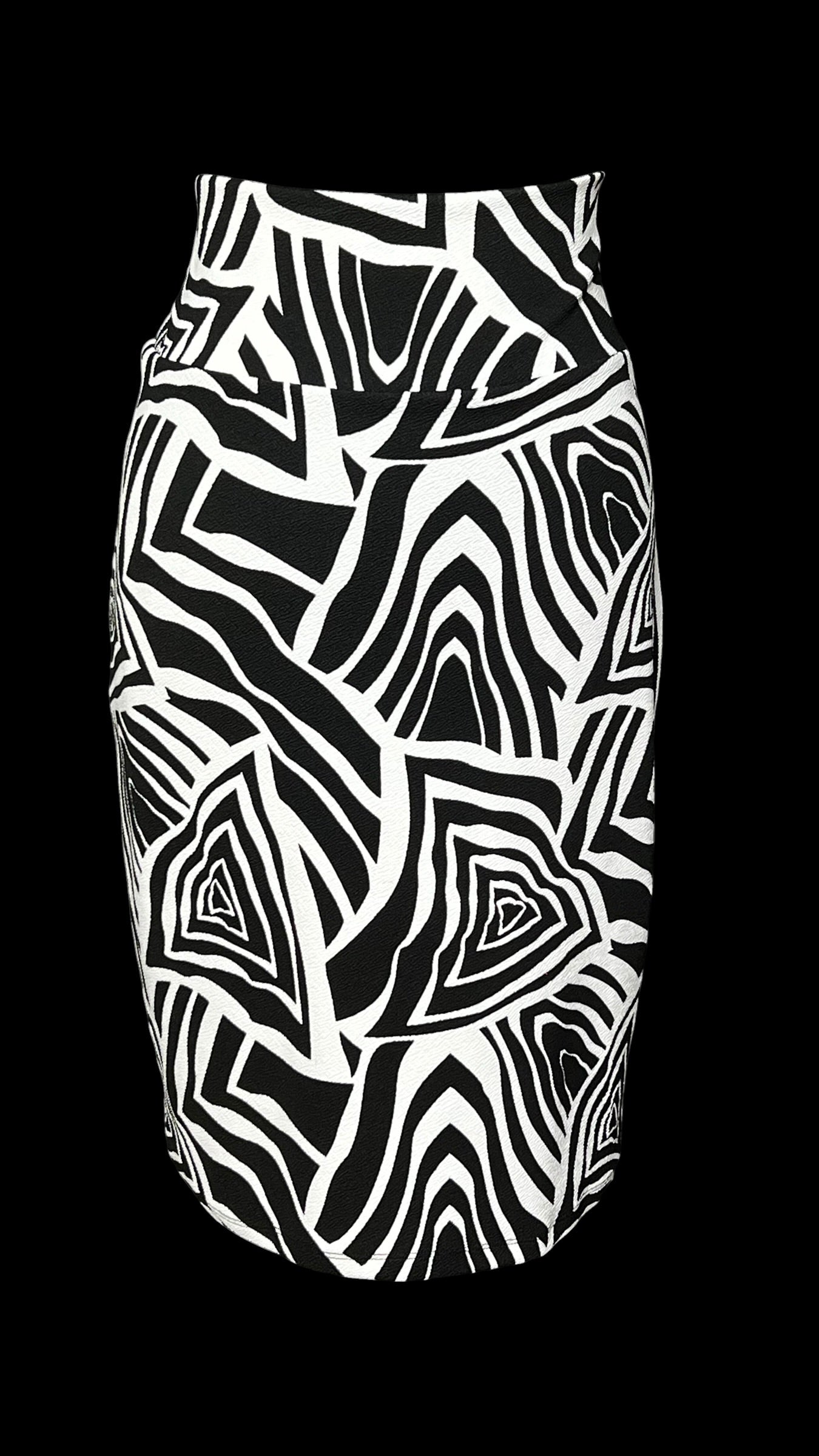 08.02 Skirts Lula Roe Blk/Wht Print Pencil (XL)