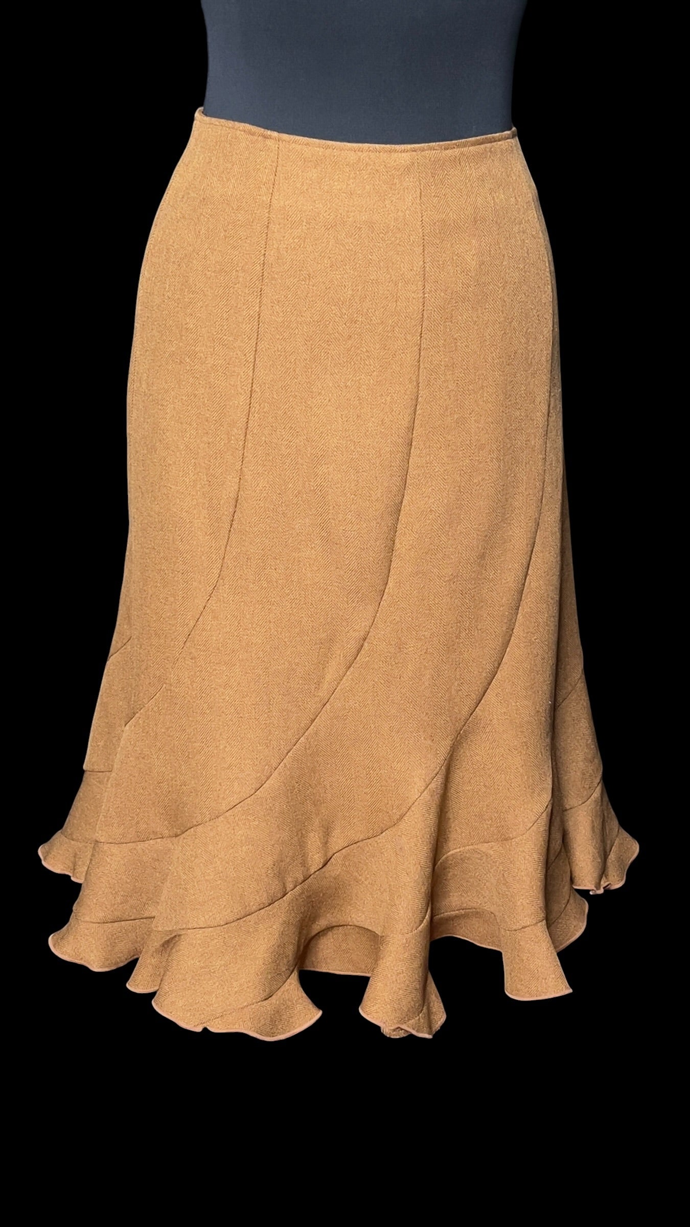 10.23 Skirts Vintage Metrostyle Toffee Ruffled (18) Fits (12/14)