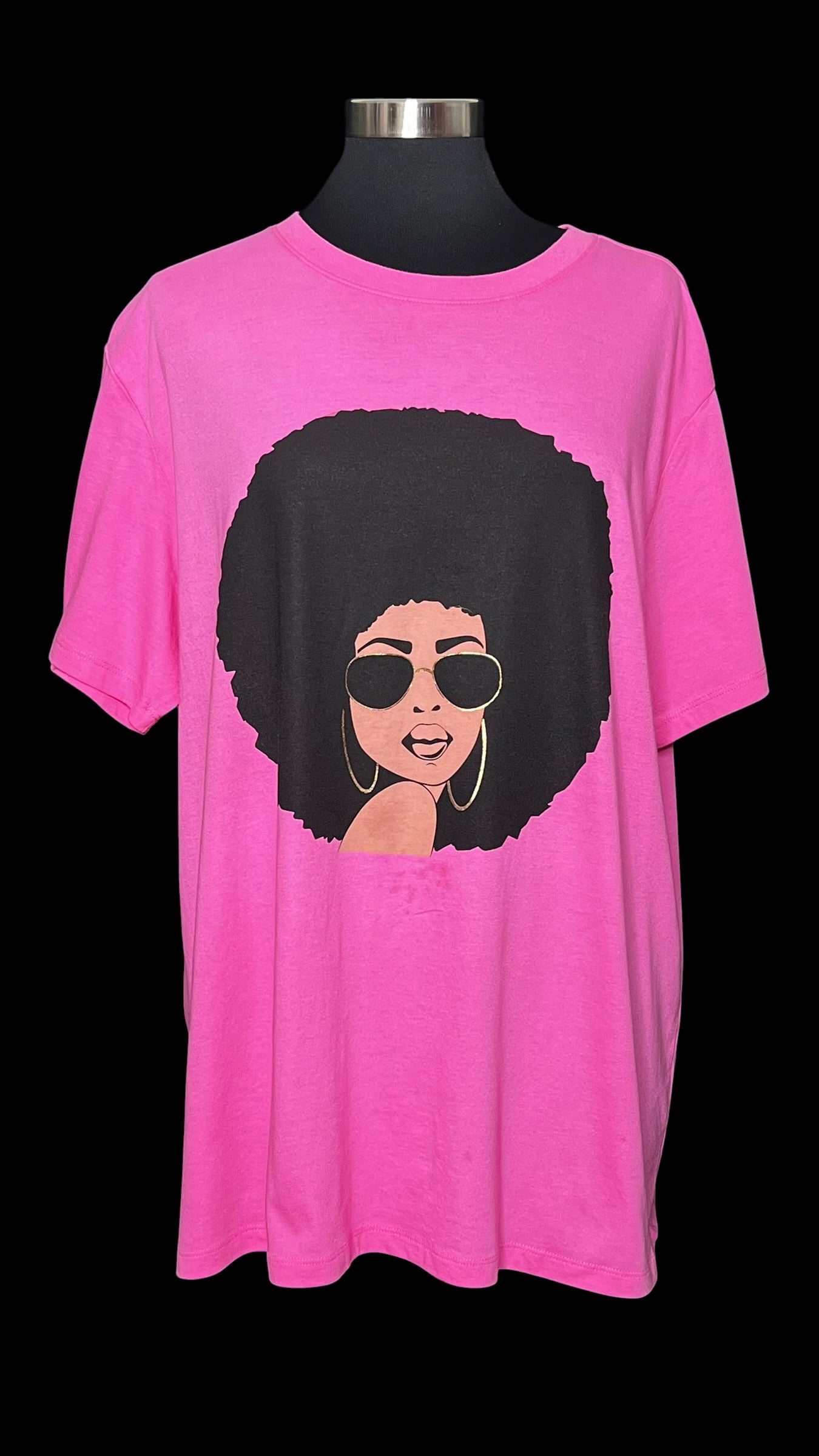 08.16 Tops Pink Afro Woman (3X) Cvy