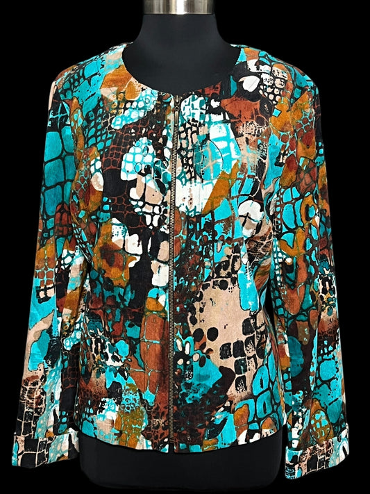 11.06 Jackets Vintage Requirements Turquoise Multi Print (XL) Fits (L/XL)