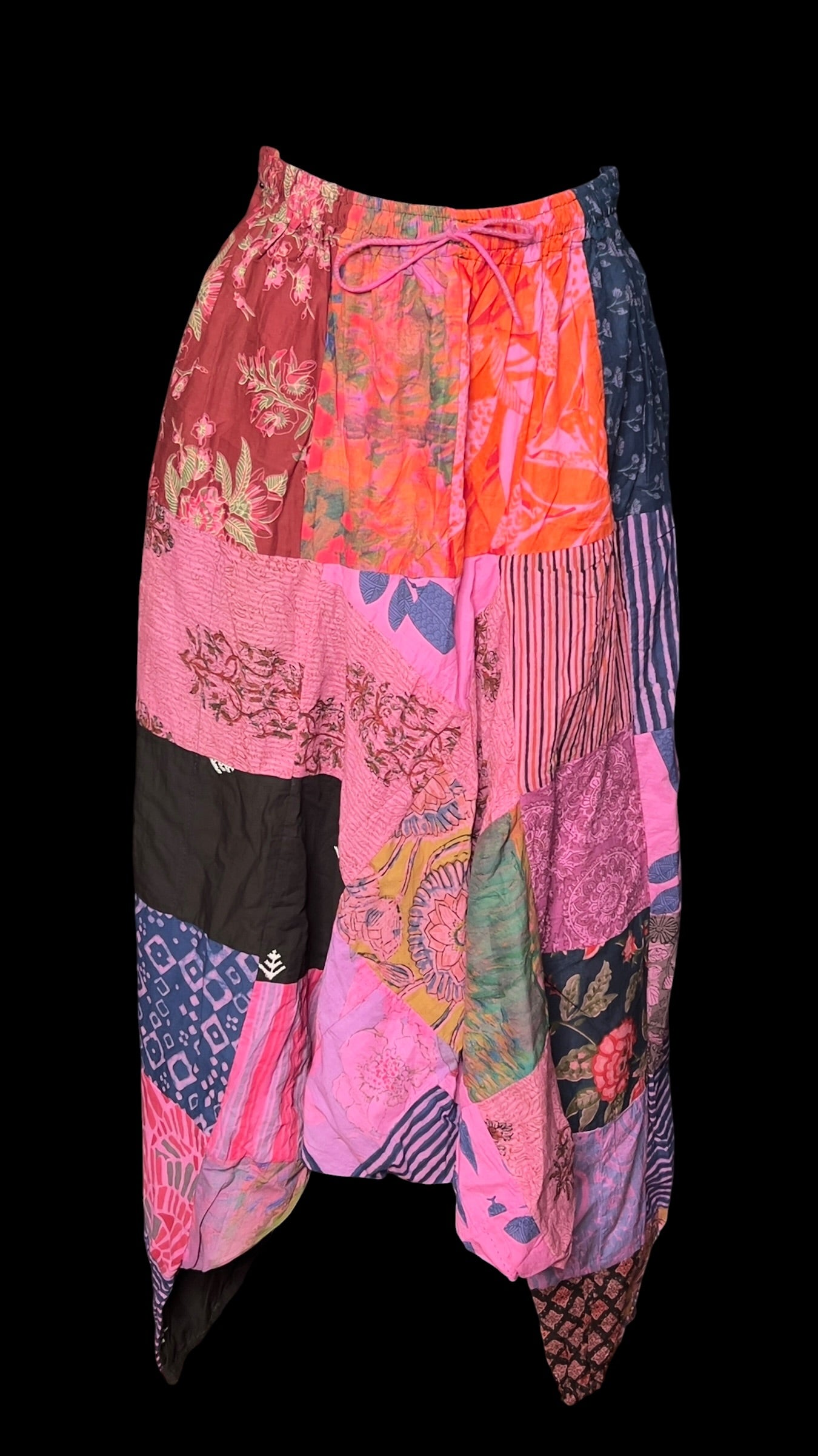 10.15 Pants NWOT Boho Pink Patchwork Harem (M/L)