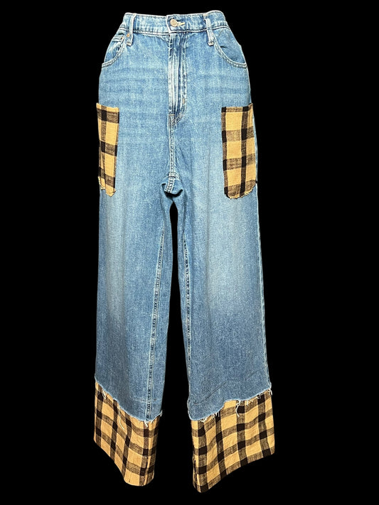 09.04 Pants UPCYCLED Hi-Rise Wide Leg Denim (14/32R) Fits (8/10) Tall