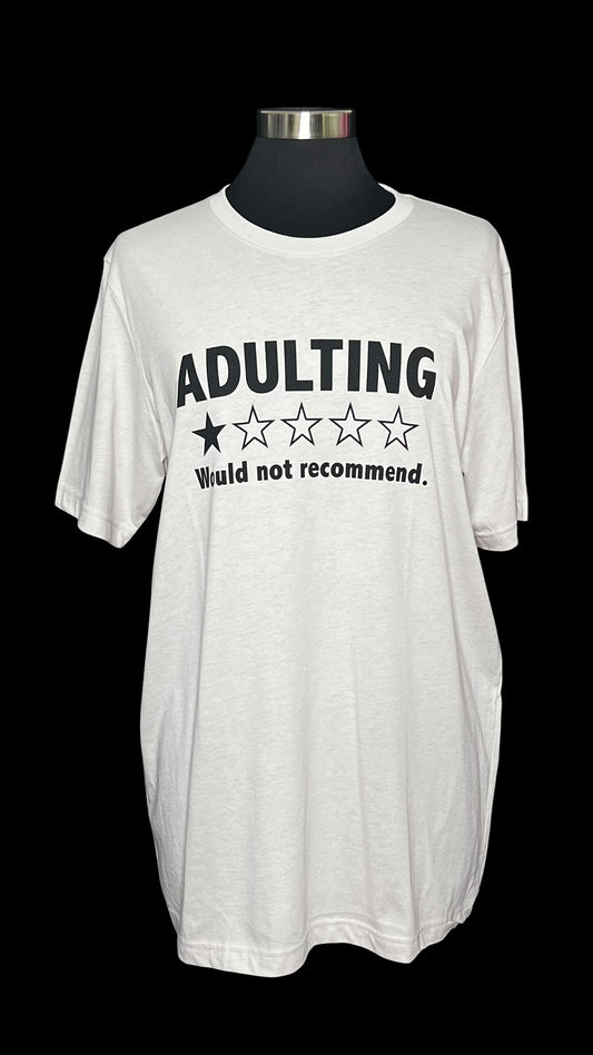 08.06 Tops NWOT Tan Adulting would NOT Recommend Tee (DS) (L)