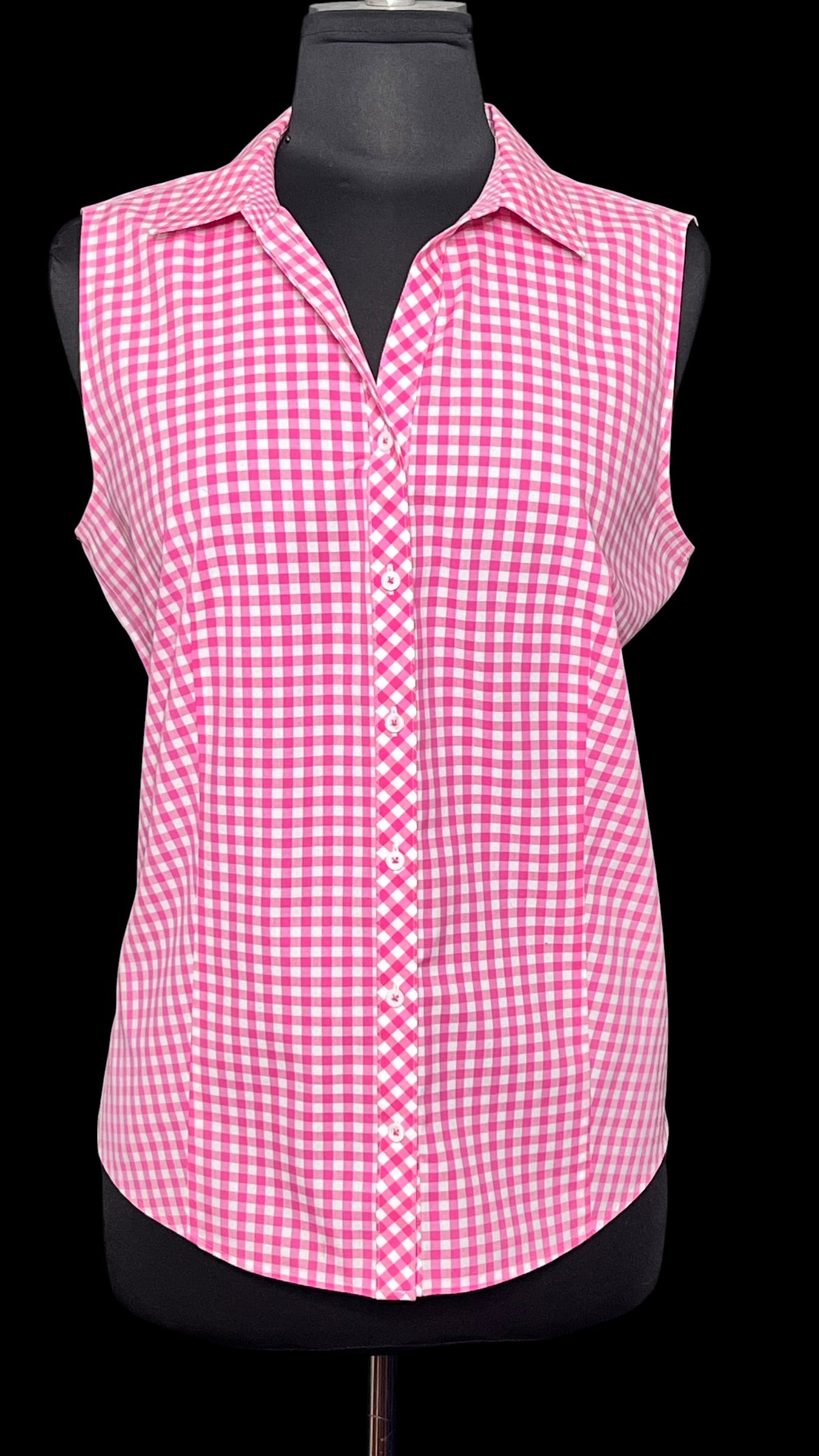 07.05 Tops Talbots Pink/Wht Gingham (16P) Fits (10)