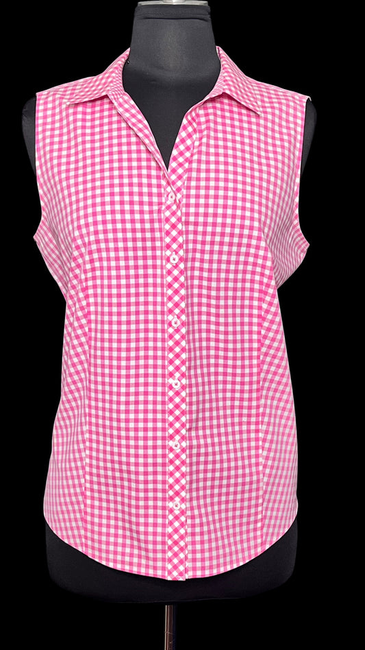 07.05 Tops Talbots Pink/Wht Gingham (16P) Fits (10)