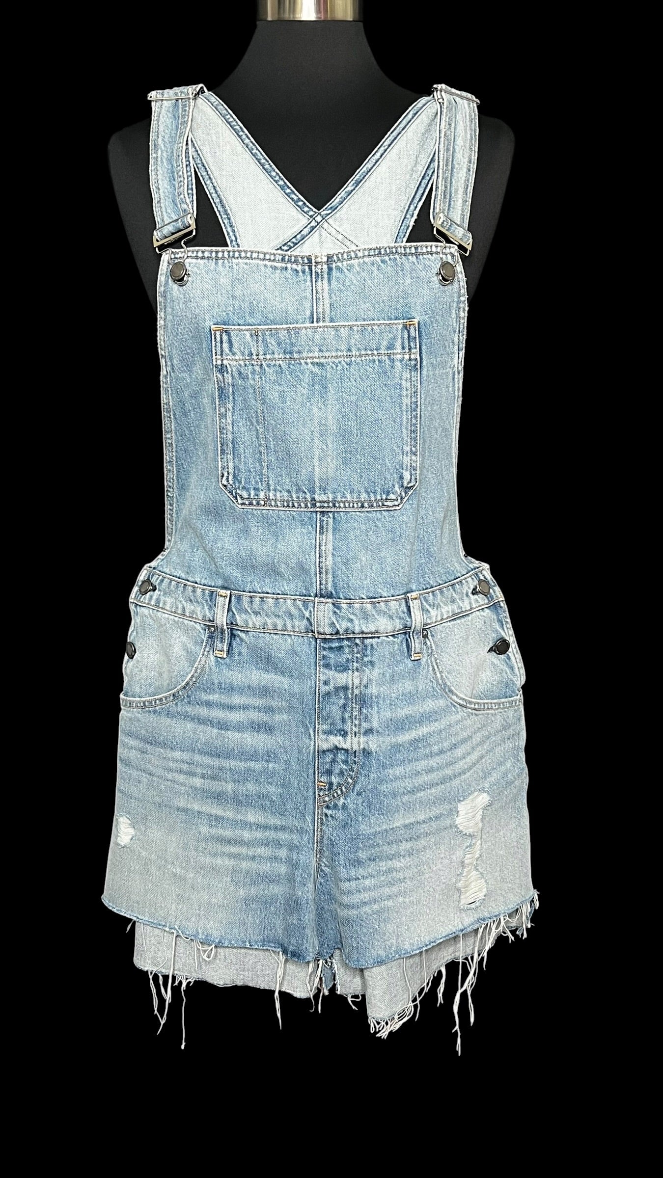 08.27 Shorts Hudson Jeans Overall Distressed Denim (L) Fits (M/8)